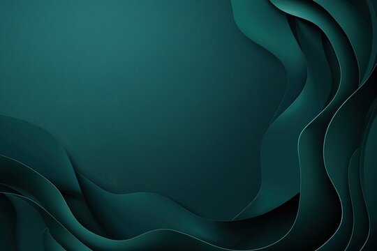 Abstract teal waves design.  Elegant, flowing curves on a dark background. Perfect for modern presentations or branding.