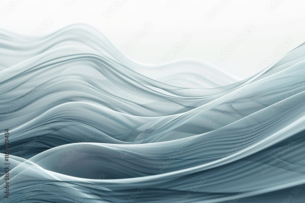 Poster abstract flowing fabric in shades of gray and white. elegant, smooth curves and soft textures create