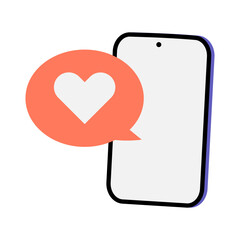 Phone with love message