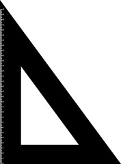 vector illustration of a black triangular ruler with a length of 30 cm