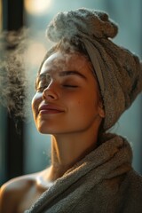 Relaxing spa experience with steam and tranquility in a serene setting