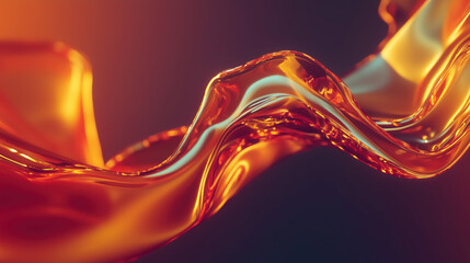 Abstract 3D Flowing Liquid-Like Wave Textures in Red, Orange, and Gold Gradient background wallpaper