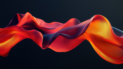 Abstract 3D Flowing Liquid-Like Wave Textures in Red, Orange, and Gold Gradient background wallpaper