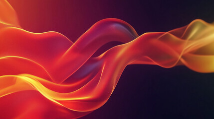 Abstract 3D Flowing Liquid-Like Wave Textures in Red, Orange, and Gold Gradient background wallpaper