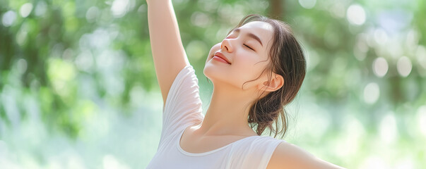 リフレッシュする女性のイメージ