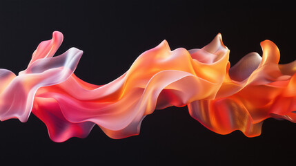 Abstract 3D Flowing Liquid-Like Wave Textures in Red, Orange, and Gold Gradient background wallpaper