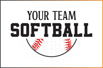 Fototapeta premium Baseball Softball Logo Clipart and T-shirt design - Sports Logo