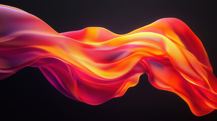 Abstract 3D Flowing Liquid-Like Wave Textures in Red, Orange, and Gold Gradient background wallpaper