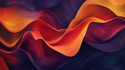Abstract 3D Flowing Liquid-Like Wave Textures in Red, Orange, and Gold Gradient background wallpaper