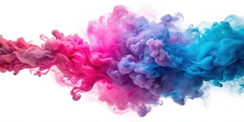 Fototapeta premium Abstract render of swirling pink and blue smoke cloud, abstract, render, pink, blue, smoke, cloud, colorful, whimsical, dreamy