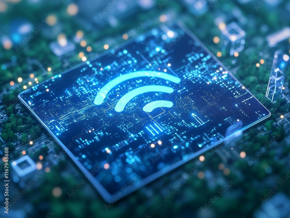 Poster background image shows a 5g global network technology communication antenna tower for wireless high 