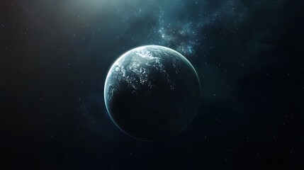 Celestial Sphere: A Solitary Planet in the Vast Cosmos