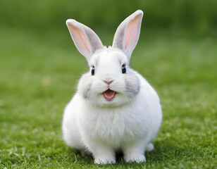 Obraz premium cute rabbit in the park, generative ai