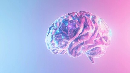 Technological Evolution: Abstract Polygonal AI Intelligence in Pastel Gradients