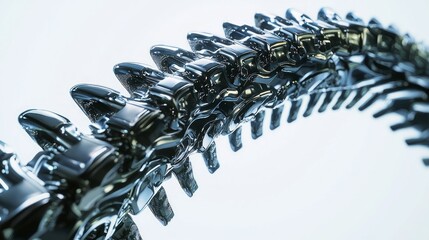 Futuristic Biomechanical Spine with Embedded Circuitry - Detailed Cinematic Artwork