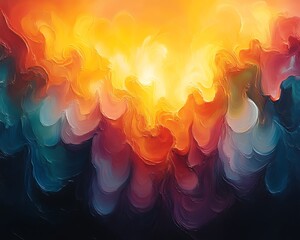 Abstract colorful swirls, fiery vibrant energy.