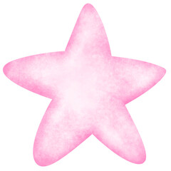 watercolor pink star , A pink star shaped cloud.
