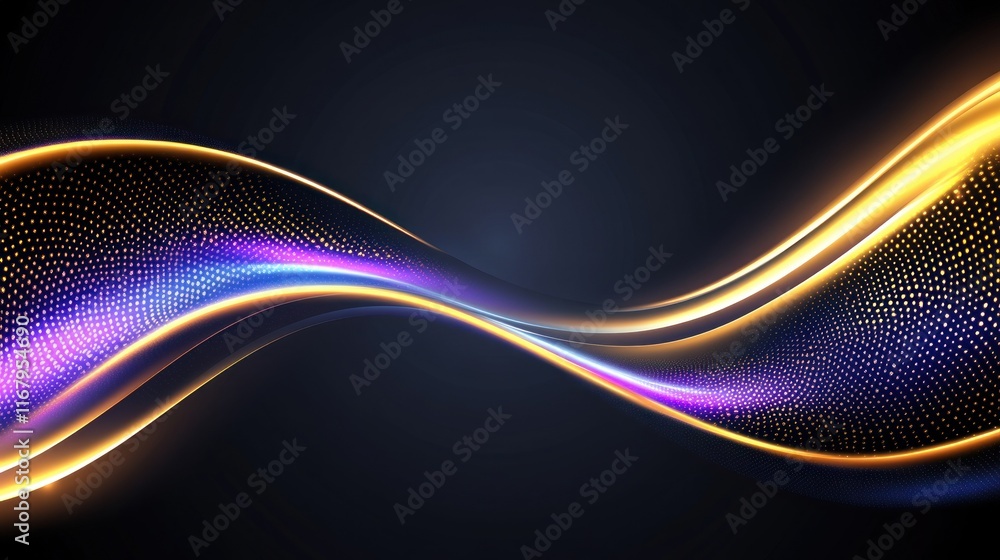 Poster abstract wave design with vibrant colors and smooth curves.