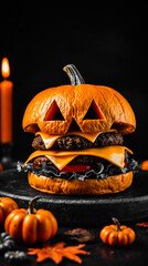Cool Pumpkin Burger Idea To Eat For Halloween