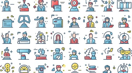 Obraz premium Diverse professionals icons set.
