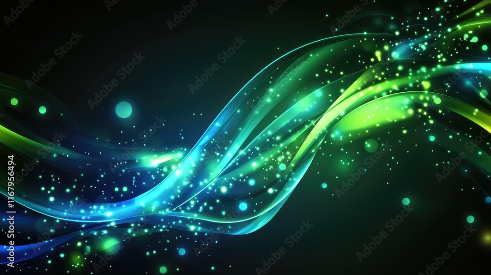 Poster abstract flow: vibrant, ethereal, and captivating, this abstract background features a mesmerizing f
