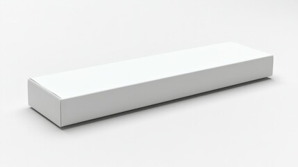 White rectangular box mockup isolated on white background.
