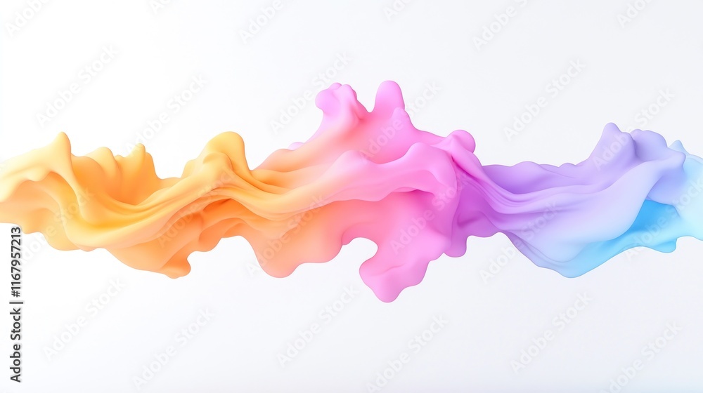 Poster abstract colorful wave design with fluid shapes and gradients.