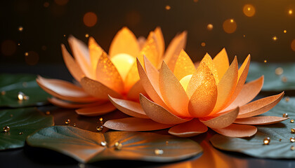 Elegant Vietnamese Lotus Motifs with Subtle Gold Highlights