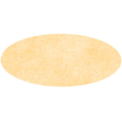A light orange oval with a watercolor texture on paper.