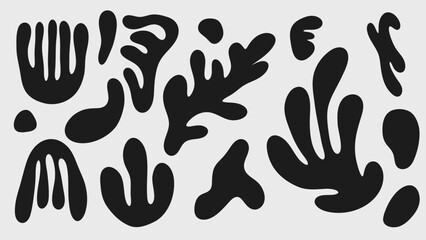 Abstract coral contemporer shape collections. Organic design elements. Vector graphic illustration