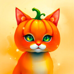 Soft Pumpkin Cat With Green Eyes
