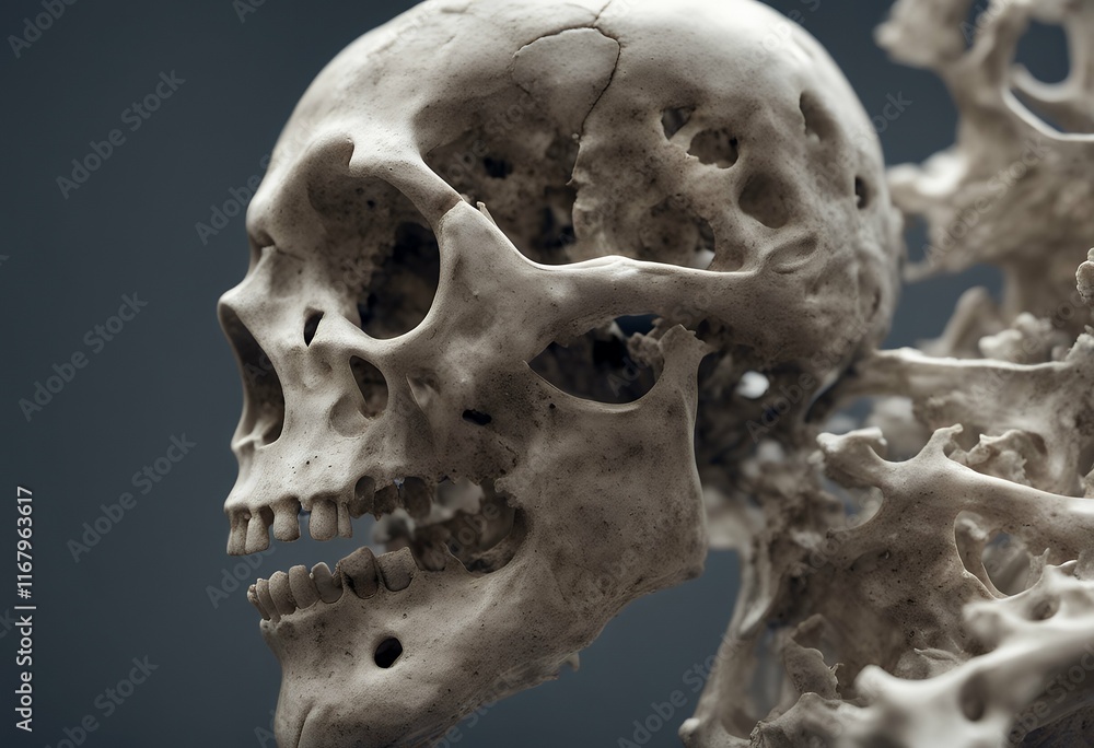 Aufkleber fossilized isolated background image transparent ai bones generative