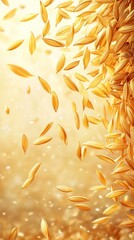 Obraz premium Brilliant autumn golden abstract swirl pattern background with shimmering glittering details and a warm luminous glow Elegant modern design perfect for holiday seasonal and festive themed projects
