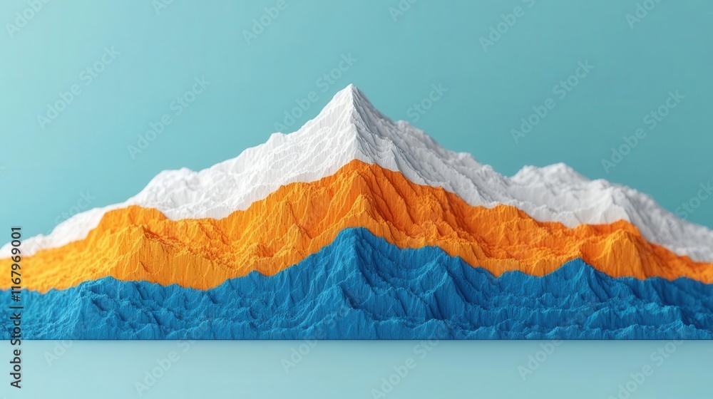 Poster plate tectonics chart flat design front view earthquakes and volcanoes theme 3d render triadic color