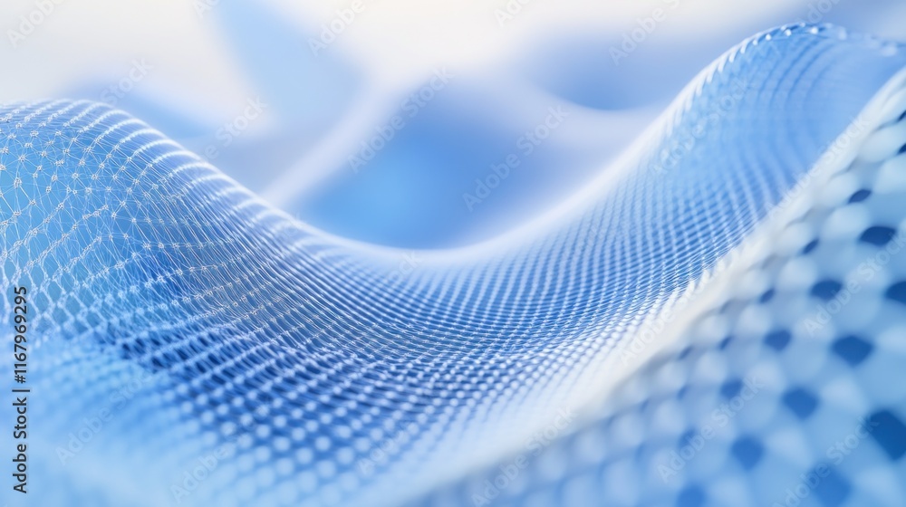 Poster abstract blue wave pattern background.