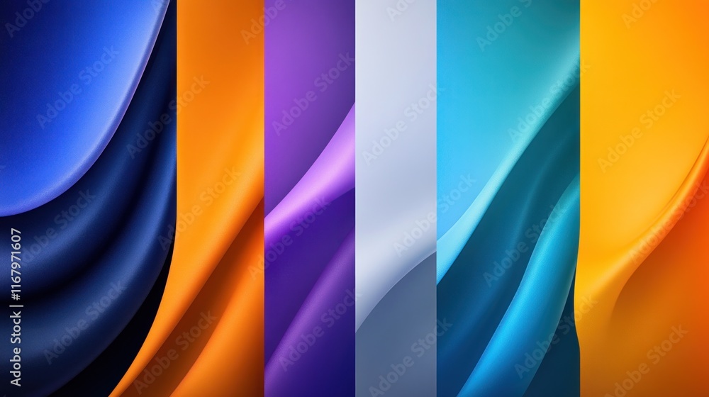 Poster Abstract colorful waves creating a smooth, dynamic visual effect.