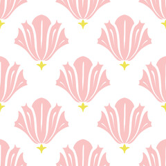 Soft Pink Abstract Floral Seamless Pattern