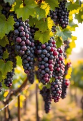Vineyard Abundance Rows of Ripe Grapes Under Summer Sun