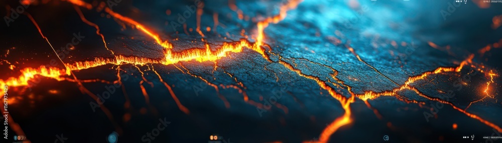 Poster tectonic earthquake dashboard flat design top view fault lines theme 3d render vivid