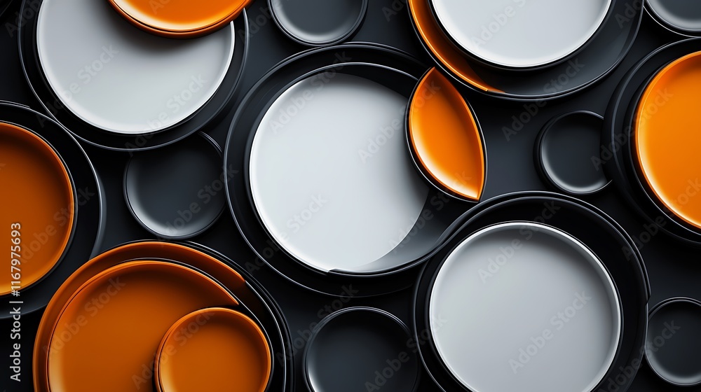 Poster a dynamic web design background featuring overlapping glossy circles, rendered in an abstract vector
