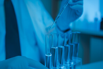 researchers working in the clinical laboratory, scientists working in the lab, science, chemists...