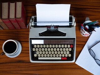 old typewriter with paper