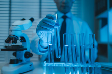researchers working in the clinical laboratory, scientists working in the lab, science, chemists...