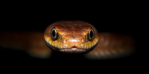 Fototapeta premium Close-Up of a Snake's Head: Scales, Eyes, and Color