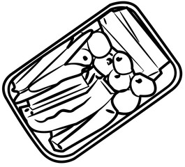 Food meal prep coloring page