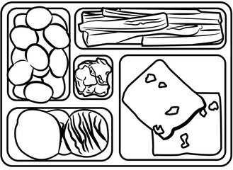 Food meal prep coloring page