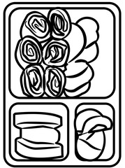 Food meal prep coloring page