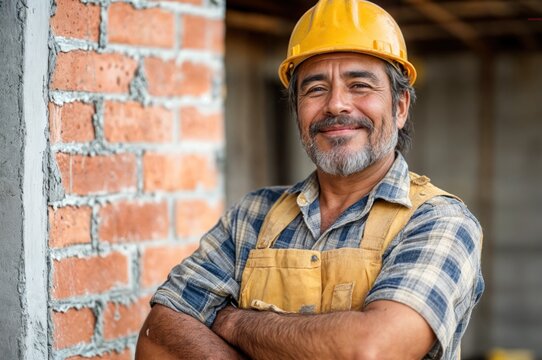 Pedreiro posando para foto