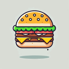 hamburger food illustration
