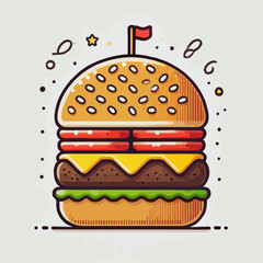 hamburger food illustration